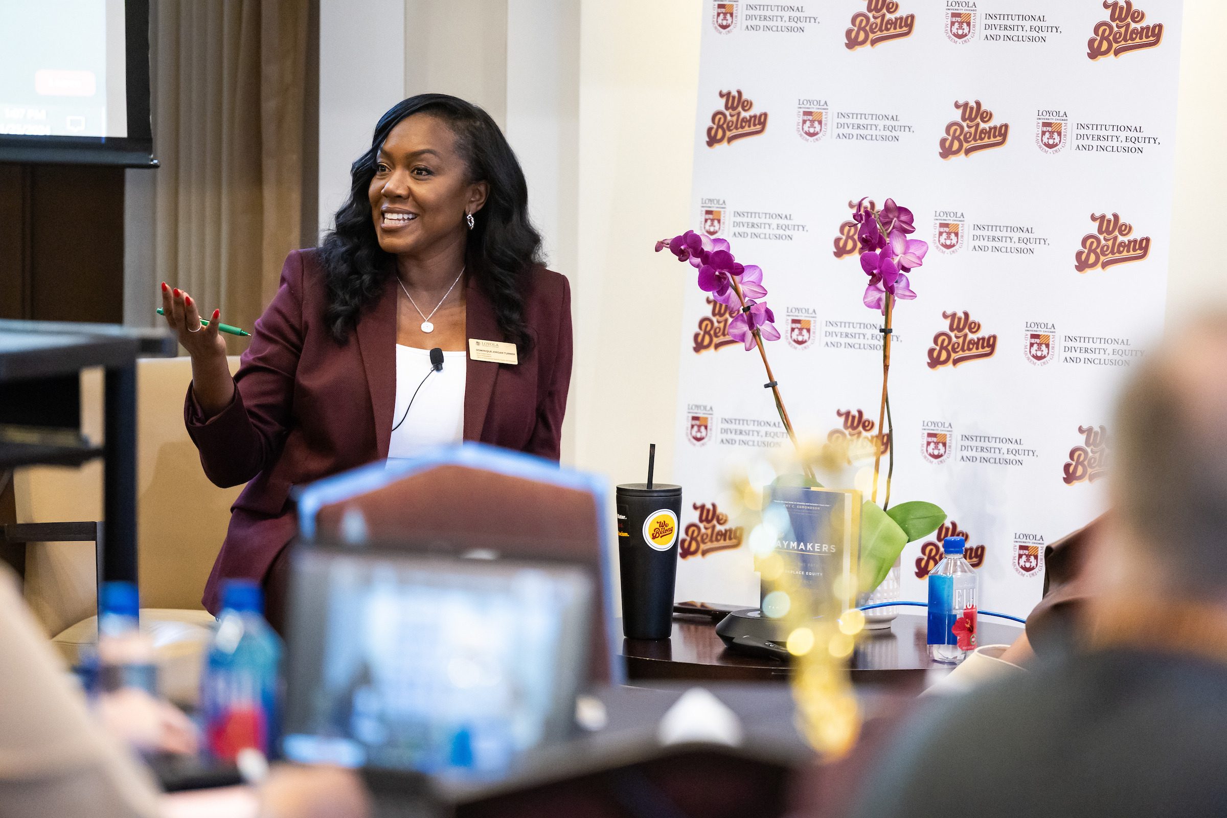 The Office for Institutional Diversity, Equity and Inclusion hosts Tara Jaye Frank, author of The Waymakers, at their annual Winter Summit Conference on January 25, 2024. (Photo: Lukas Keapproth)