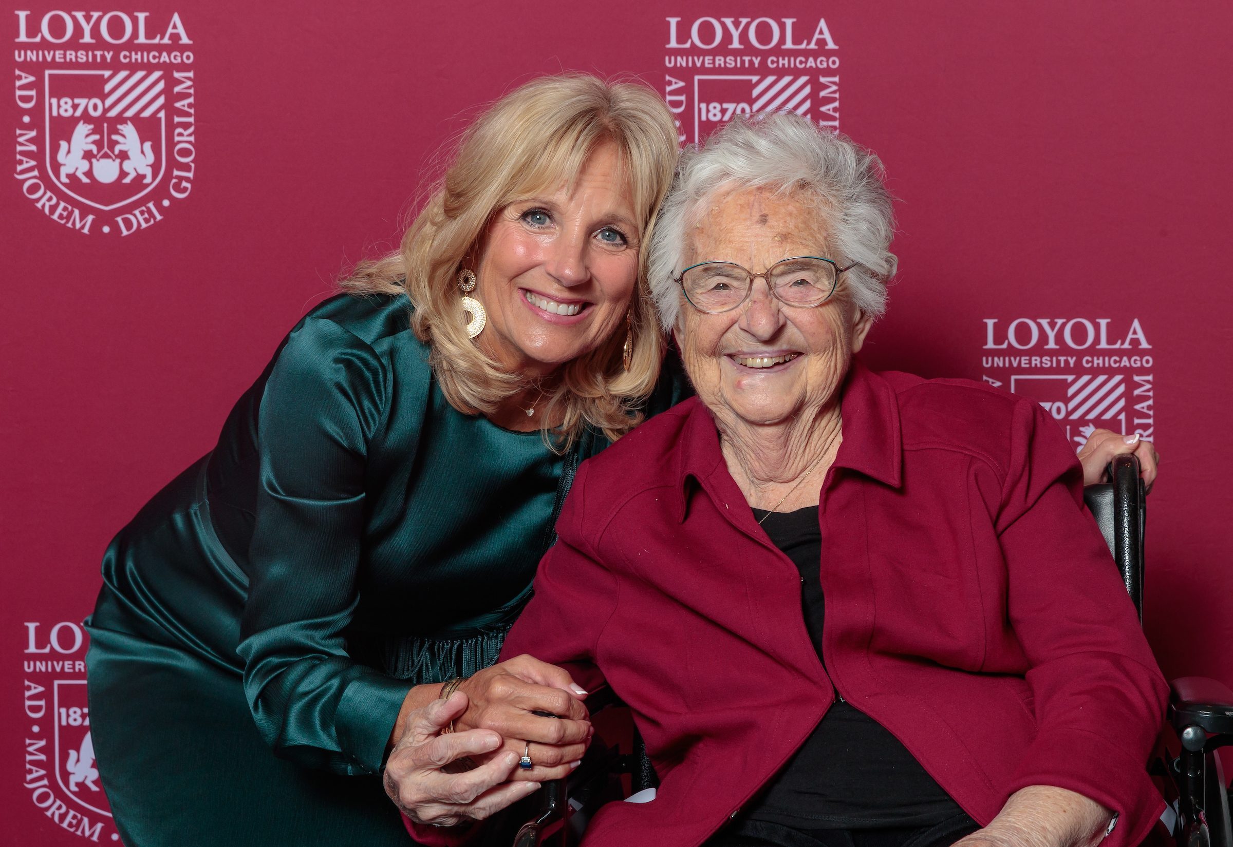 CHICAGO - September 12--Dr. Jill Biden greets guests during the Founders Dinner reception.
Photo by Jim Young for Loyola University