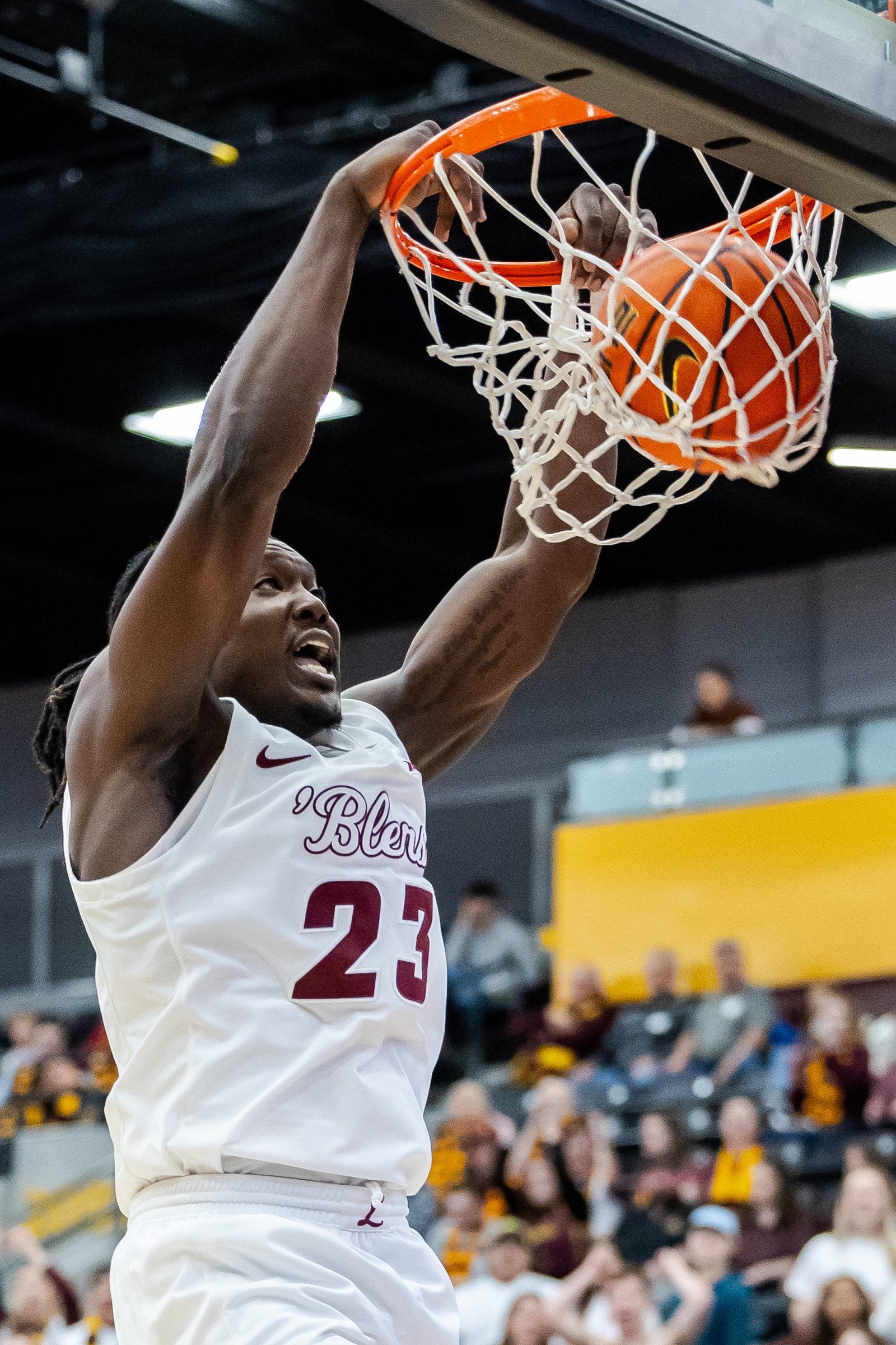 The Loyola Men's Basketball team takes on St. Louis University during the annual Jesuit Jam on January 30, 2024. (Photo by: Lukas Keapproth)