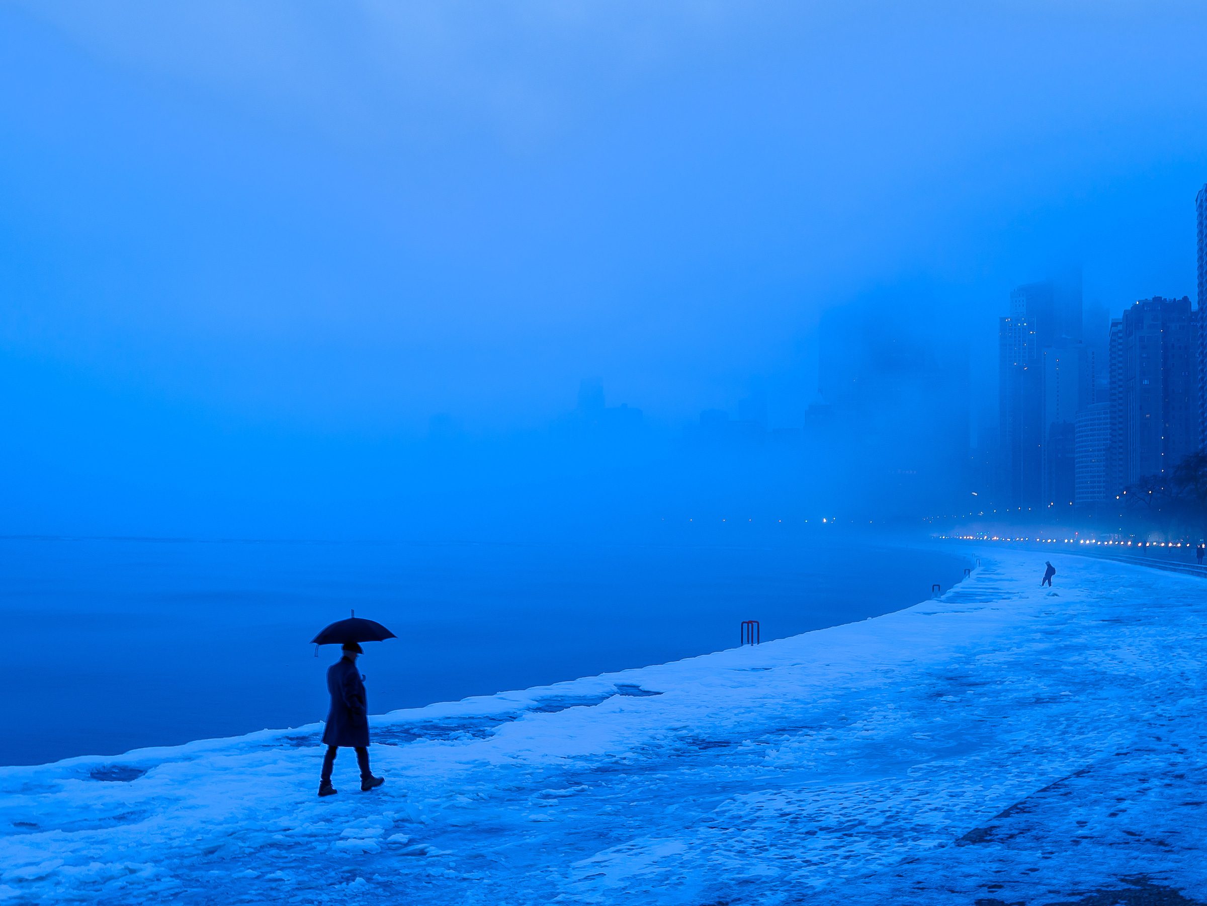 Fog rolls over the Chicago skyline on January 23, 2024. (Photo: Lukas Keapproth)