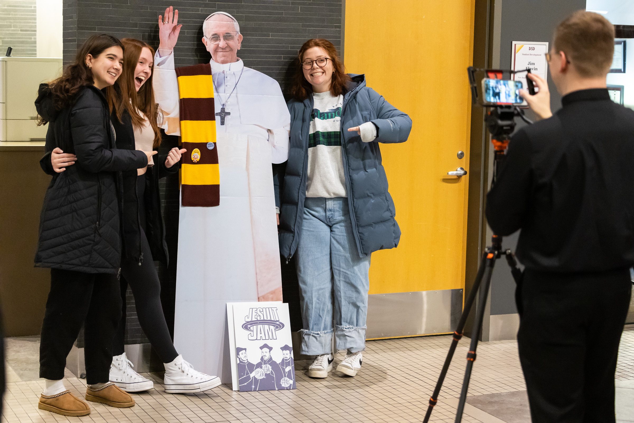 Loyola's Jesuit community hosts the annual Jesuit Jam in Gentile Arena before the Loyola Men's Basketball team takes on St. Louis University on January 30, 2024. (Photo by: Lukas Keapproth)