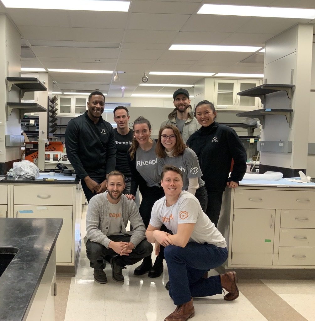 Members of the Rheaply team pictured at a lab cleanout. 