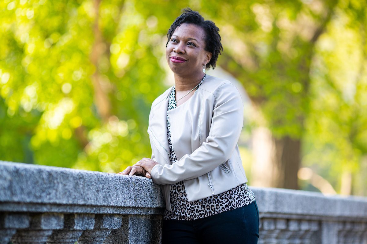 Portrait of Shalane Walker, Loyola MBA student and Baumhart Scholar. (Photo by: Lukas Keapproth)