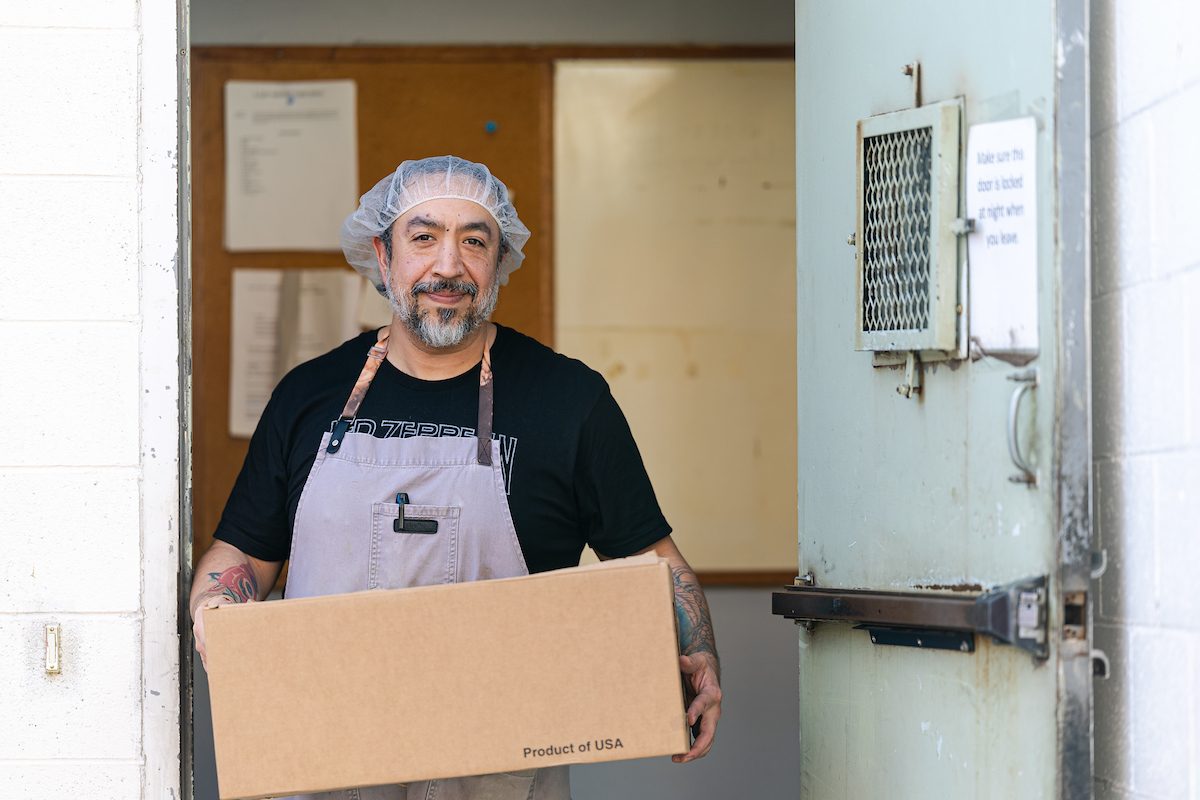 (Photo: Lukas Keapproth) Reuben Melero, the head cook in A Just Harvest’s community kitchen. (Photo by: Lukas Keapproth)
