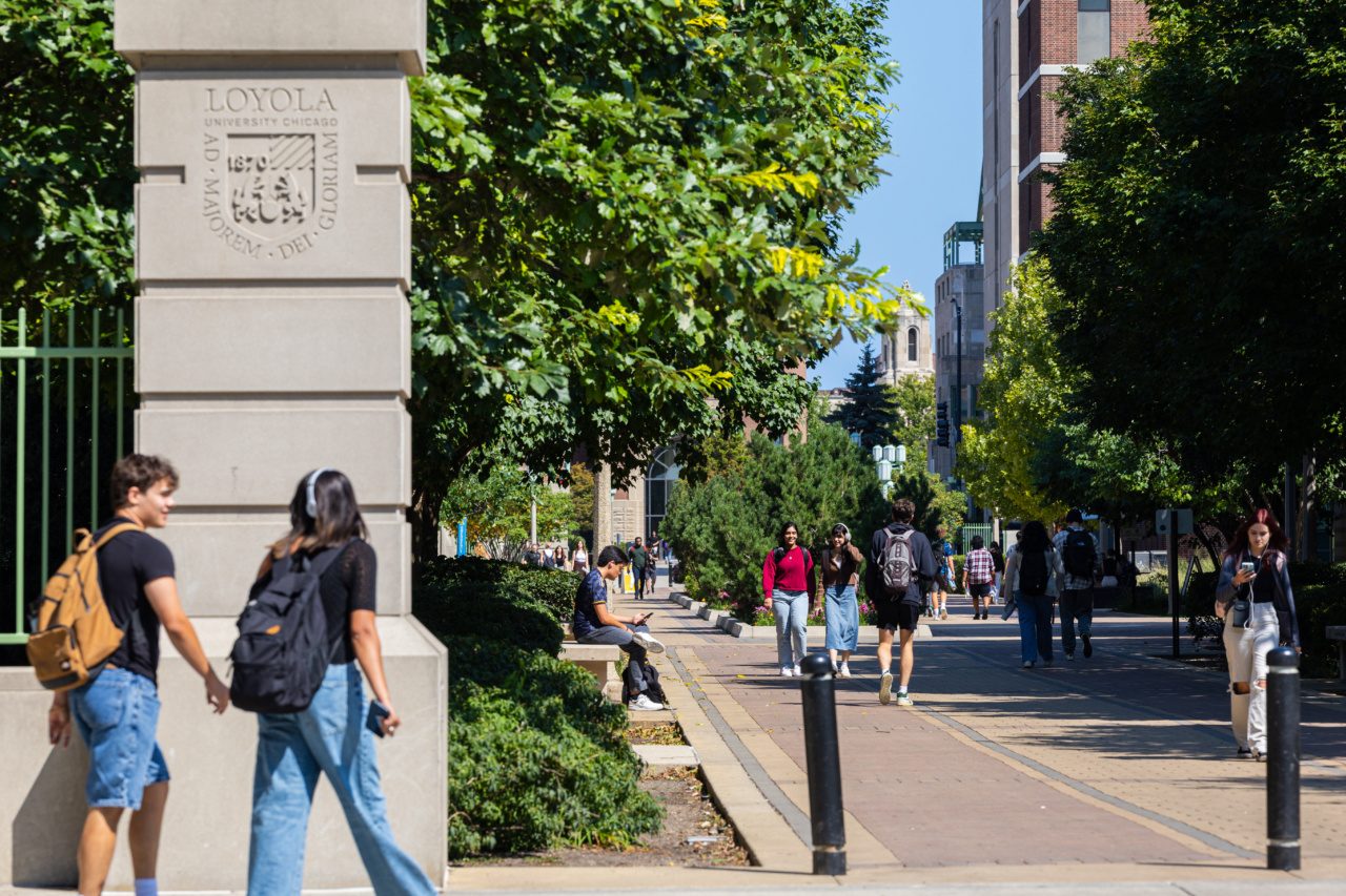 Students on Loyola's Lake Shore Campus.