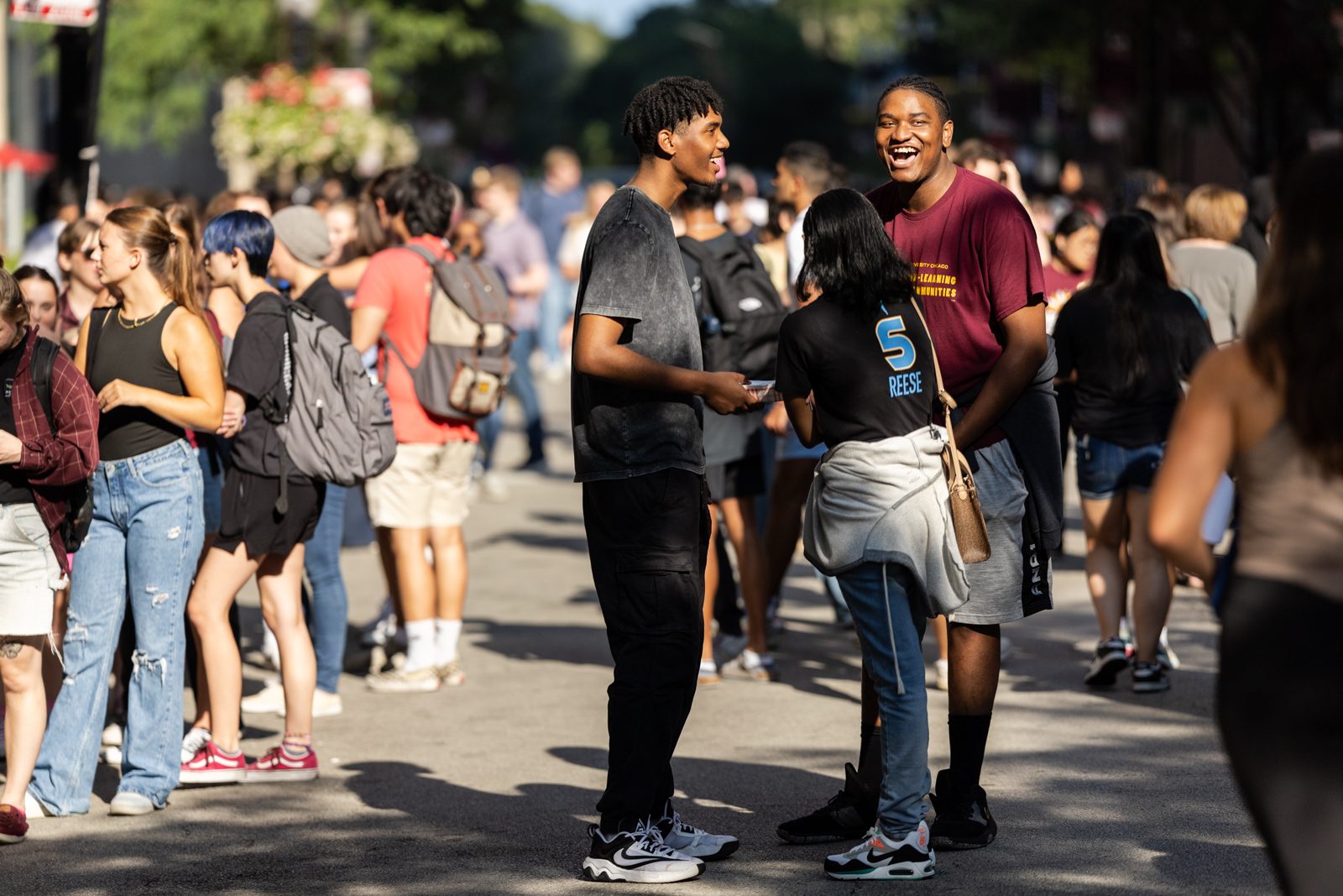 The Loyola University Chicago community gathers for the annual Water Tower Campus Block Party to kick off the fall semester, August 29, 2024. (Photo by: Lukas Keapproth)