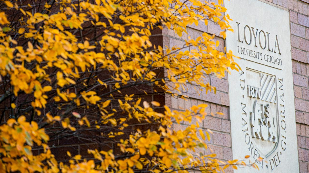 Fall colors burst on Loyola’s Lake Shore Campus. (Photo: Lukas Keapproth)
