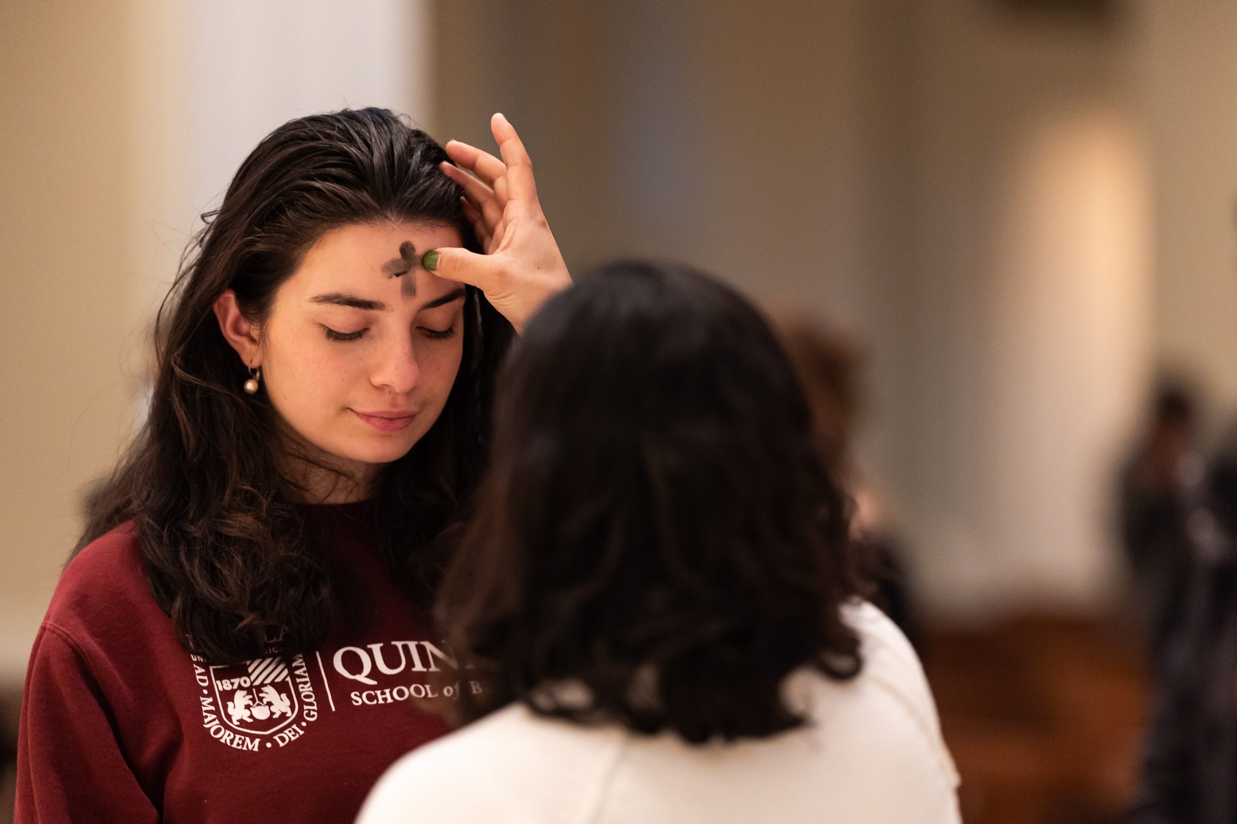 Ash Wednesday services are held in Madonna Della Strada Chapel on February 22, 2023. (Photo: Lukas Keapproth)