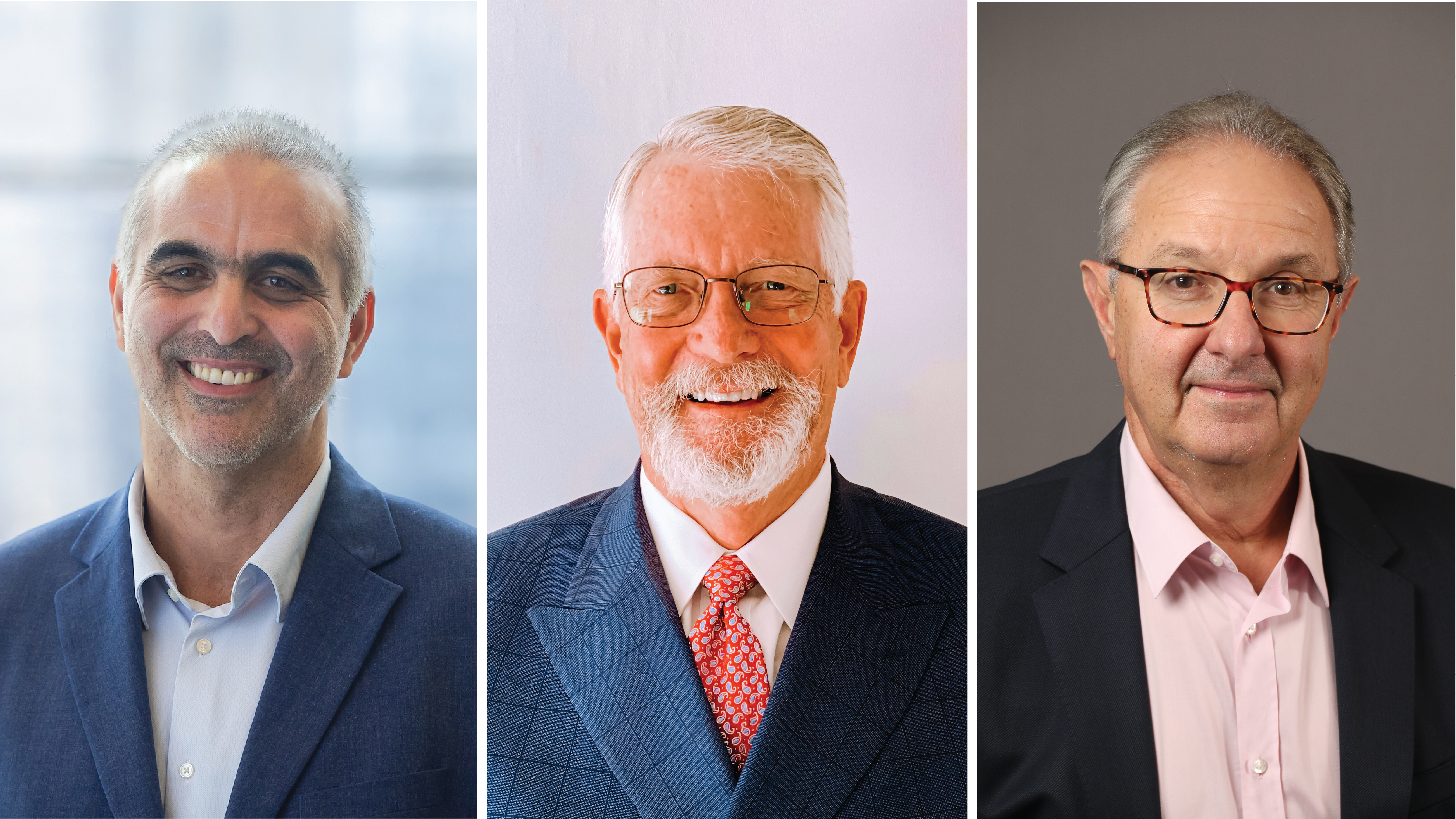 From left: Pablo Di Si (BBA '94), Thomas M. Schoewe (BBA '74), and Stephen P. Squinto (BA '74, PhD '84)