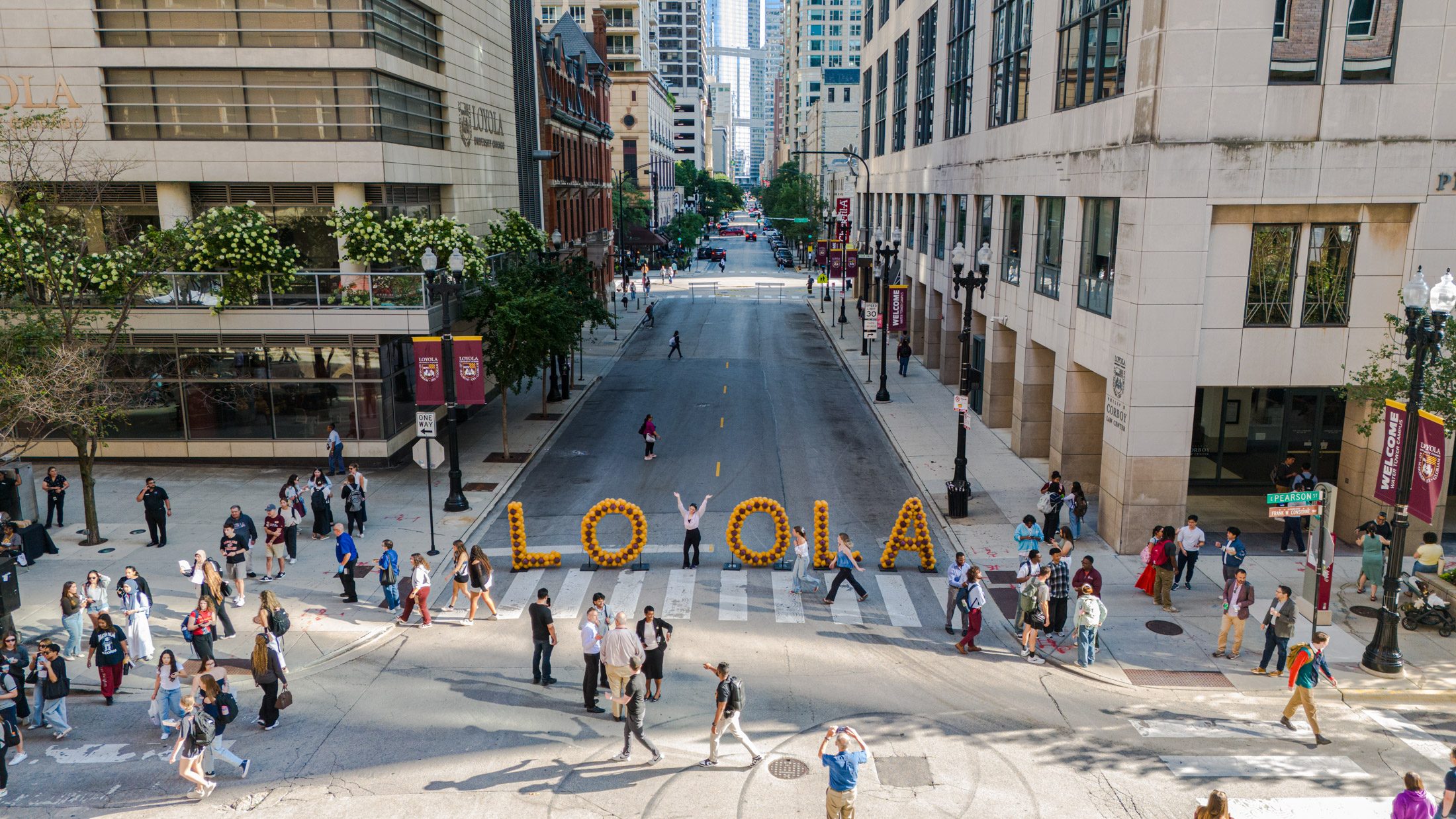 Nothing says Chicago in the summer like a block party. For the Water Tower Campus Block Party, Pearson Street is closed for the Loyola community to play games, dine at tables, and listen to live music while taking in the big city surroundings. 