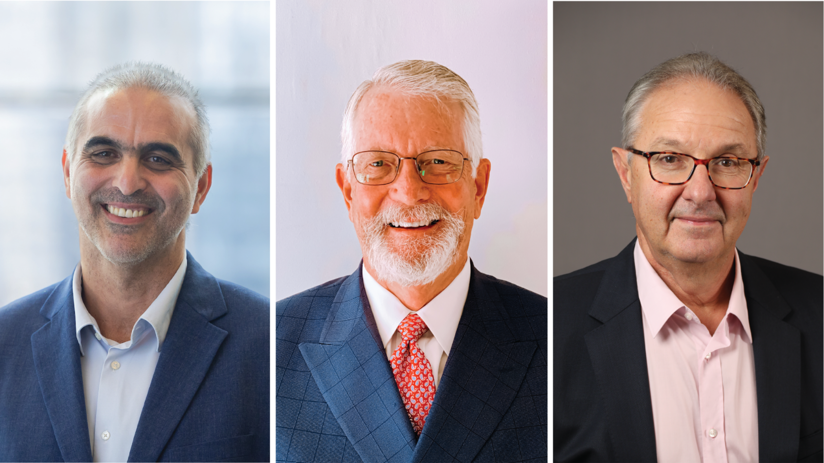 From left: Pablo Di Si (BBA '94), Thomas M. Schoewe (BBA '74), and Stephen P. Squinto (BA '74, PhD '84)