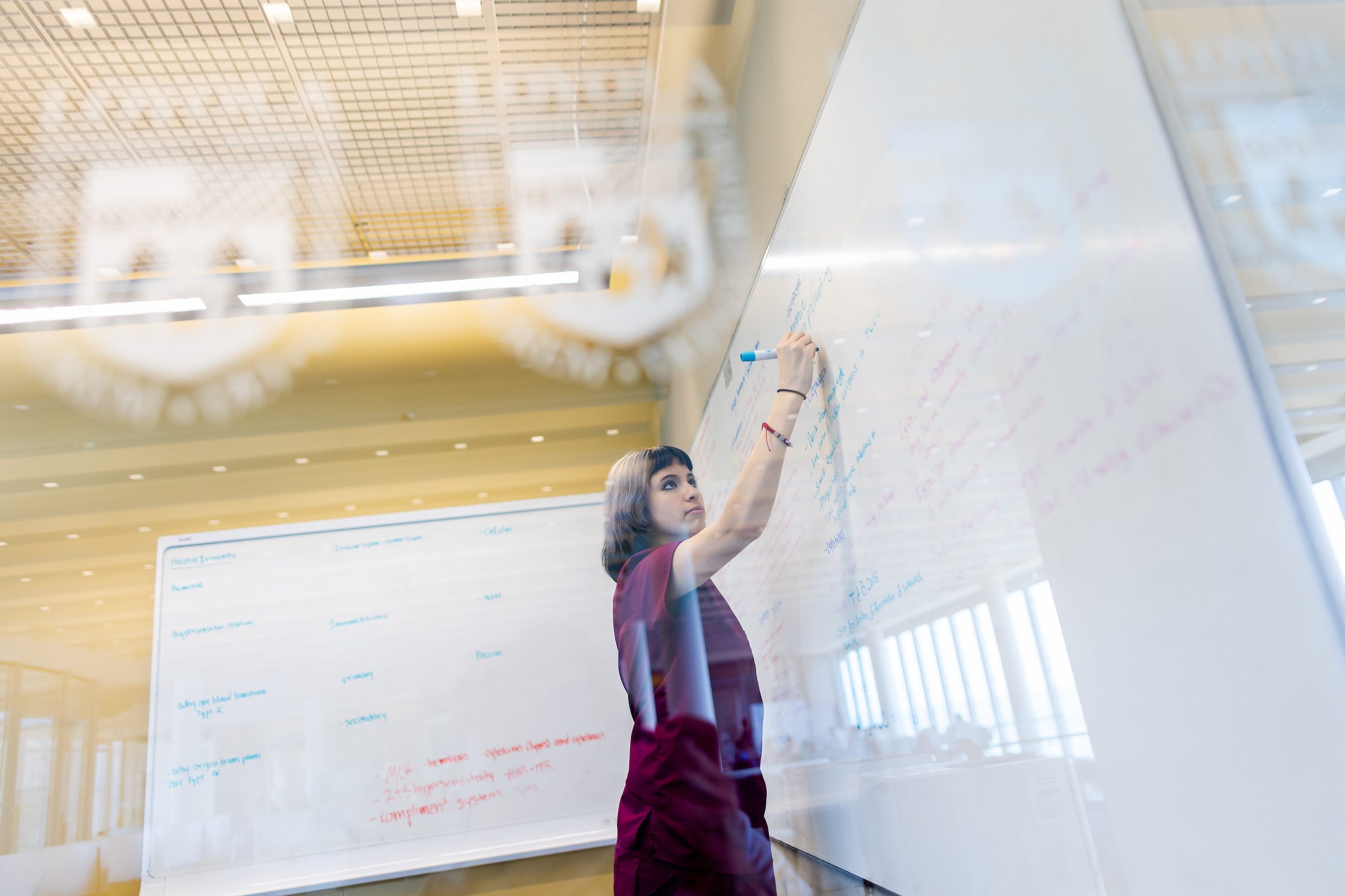 Students utilize study spaces in Information Commons library before the first major exams of the Fall 2025 semester.