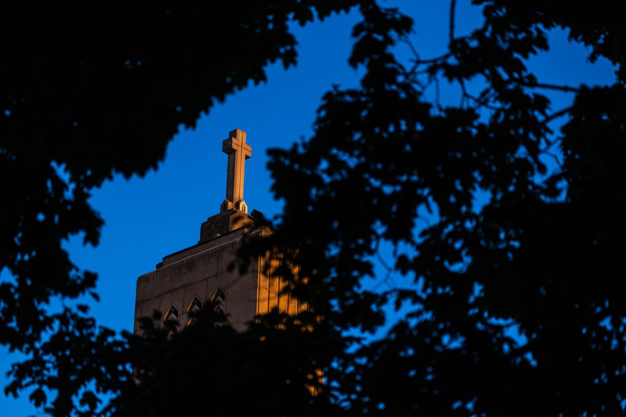 Cross above Madonna Della Strada Chapel. (Photo by: Lukas Keapproth)