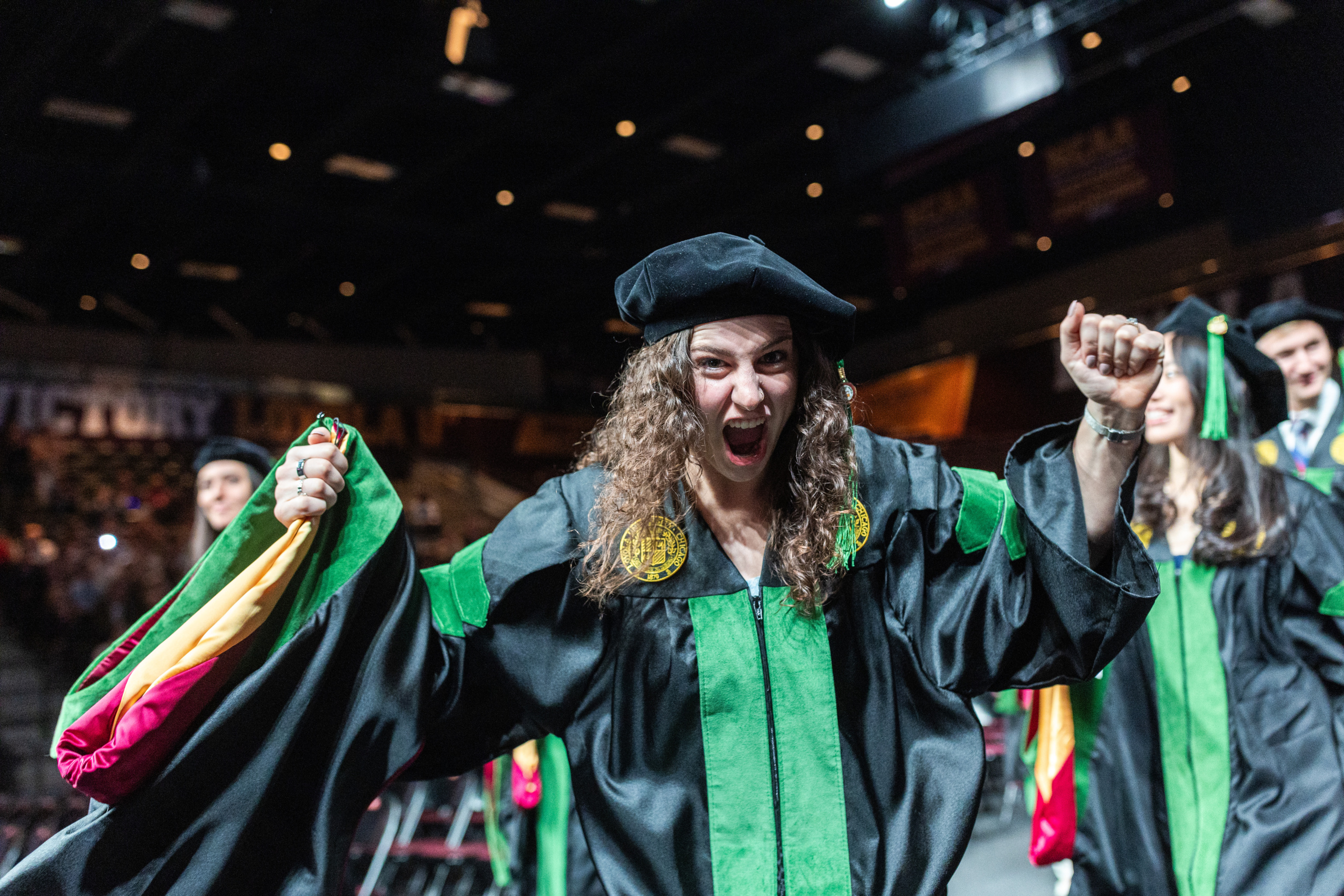 Stritch School of Medicine graduates celebrate during their commencement ceremony.