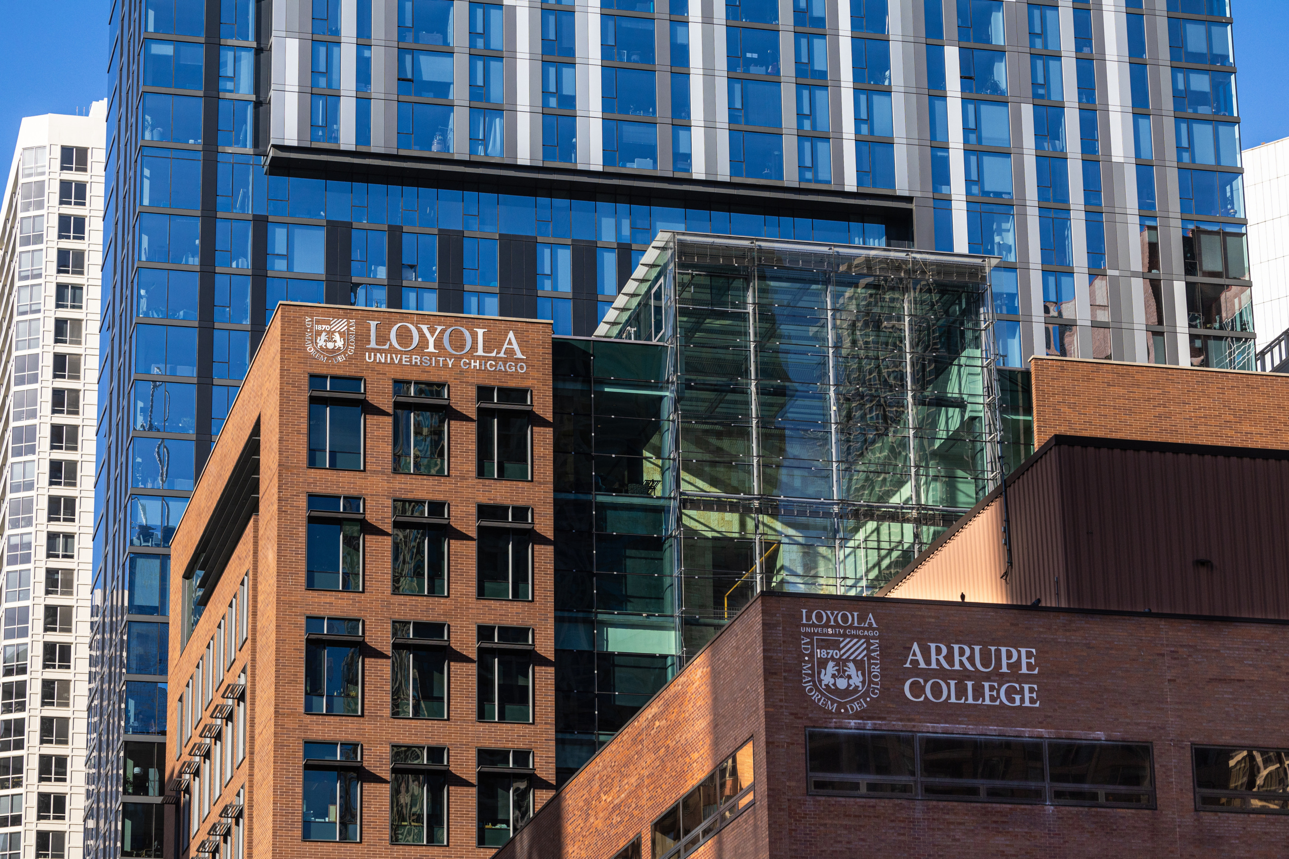 Exterior of the Schreiber Center and Arrupe College. (Photo: Lukas Keapproth)